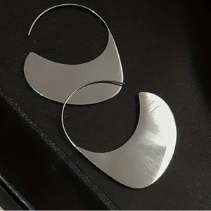 Creative Titanium Steel Hoop Earrings Geometric Sun Hat Design